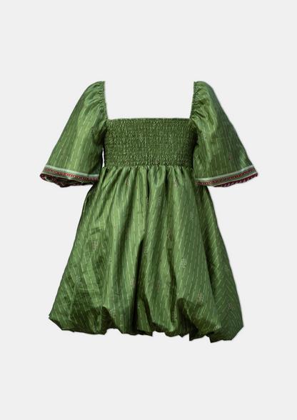 Green Balloon Mini Dress in a Large