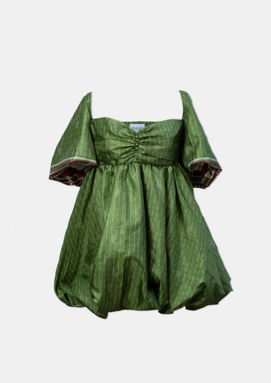 Green Balloon Mini Dress in a Large